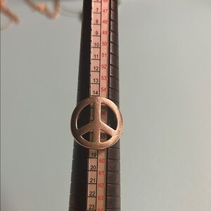 Coach Silver Peace Sign Ring size 8